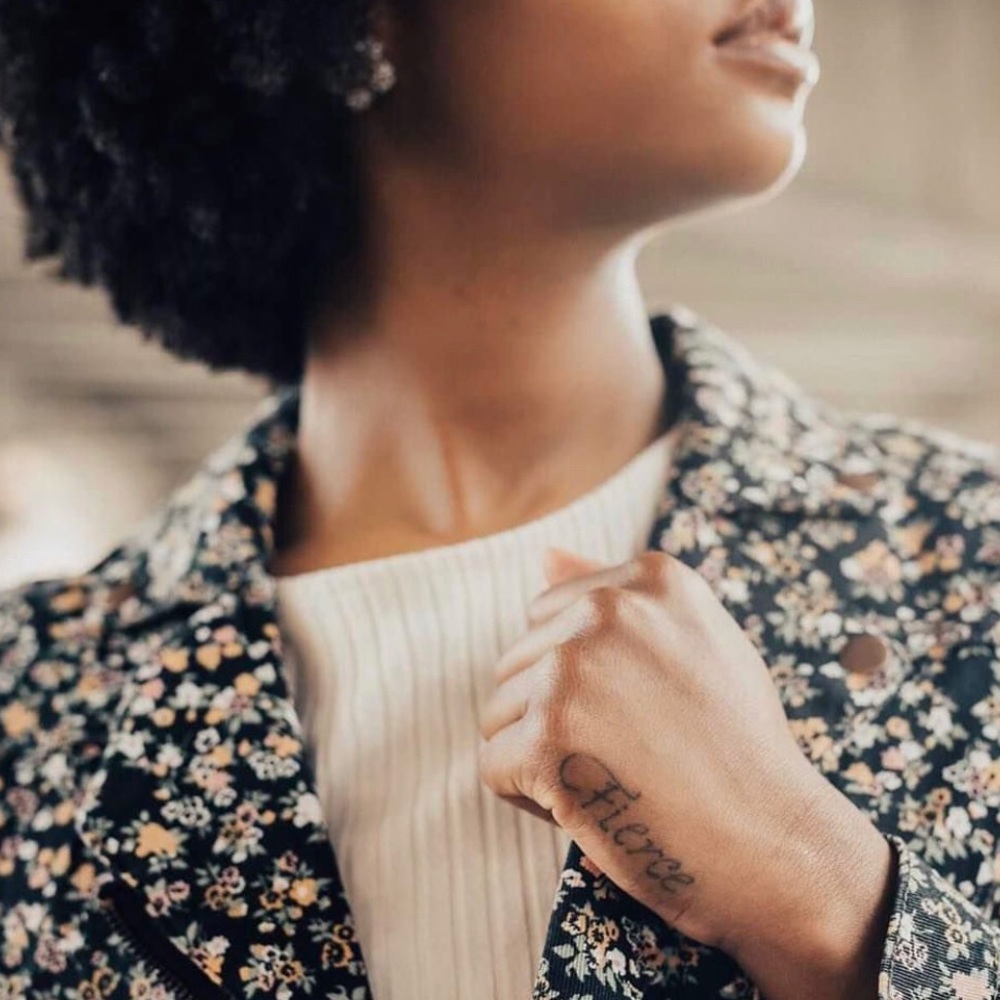 Black Floral Blazer & Black Floral Print Skirt